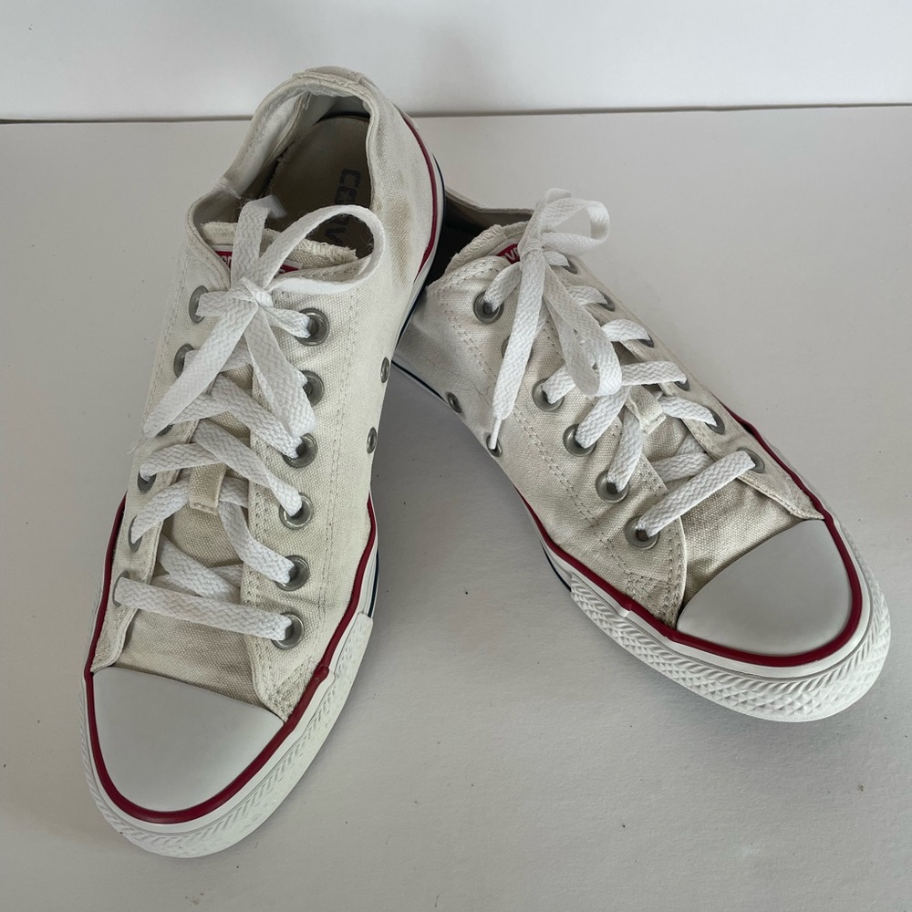 Converse All Star White w Red/Black Accents Unisex W9,M7